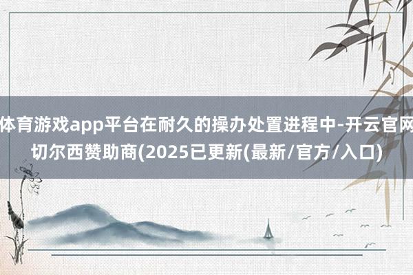 体育游戏app平台在耐久的操办处置进程中-开云官网切尔西赞助商(2025已更新(最新/官方/入口)