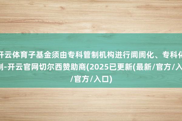 开云体育子基金须由专科管制机构进行阛阓化、专科化管制-开云官网切尔西赞助商(2025已更新(最新/官方/入口)
