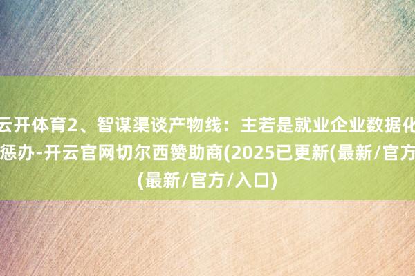 云开体育2、智谋渠谈产物线:主若是就业企业数据化运营和惩办-开云官网切尔西赞助商(2025已更新(最新/官方/入口)