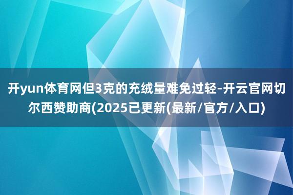 开yun体育网　　但3克的充绒量难免过轻-开云官网切尔西赞助商(2025已更新(最新/官方/入口)