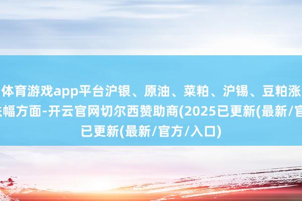 体育游戏app平台沪银、原油、菜粕、沪锡、豆粕涨超1%；跌幅方面-开云官网切尔西赞助商(2025已更新(最新/官方/入口)